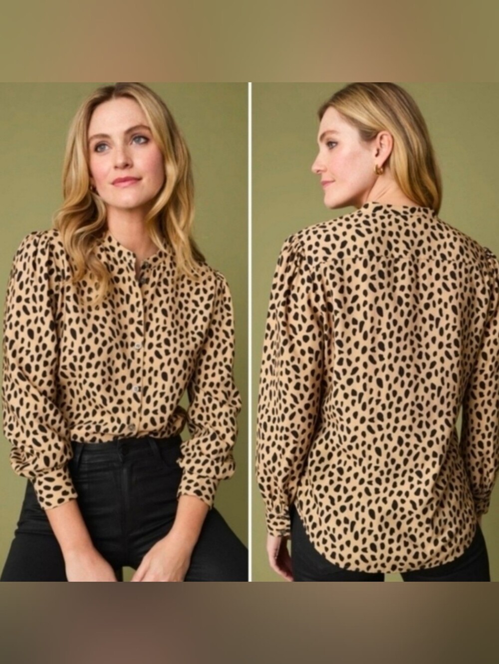 UNTUCKit Dorie Button Down Cheetah Print Shirt